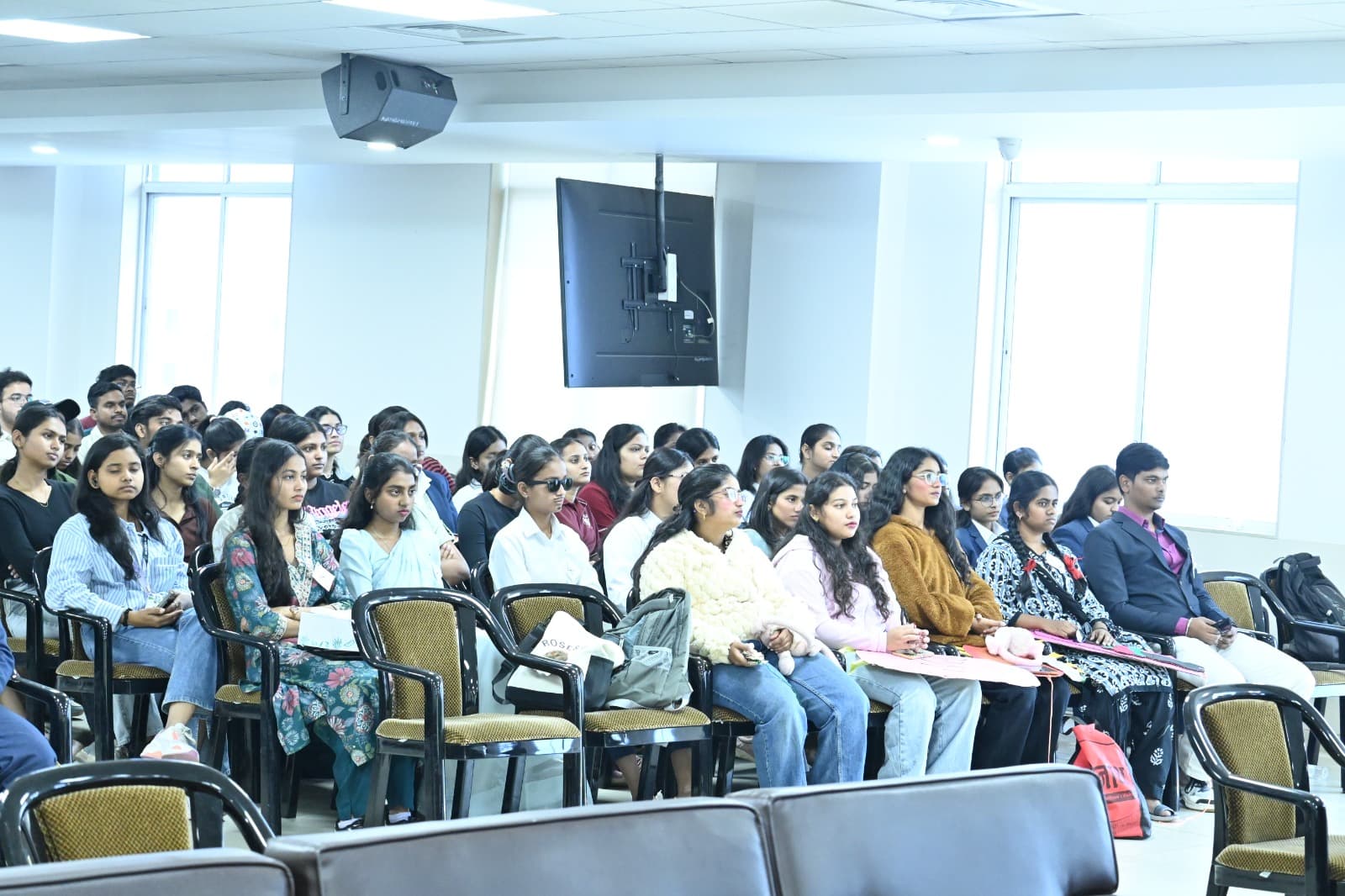 Students in a lecture hall at PCU