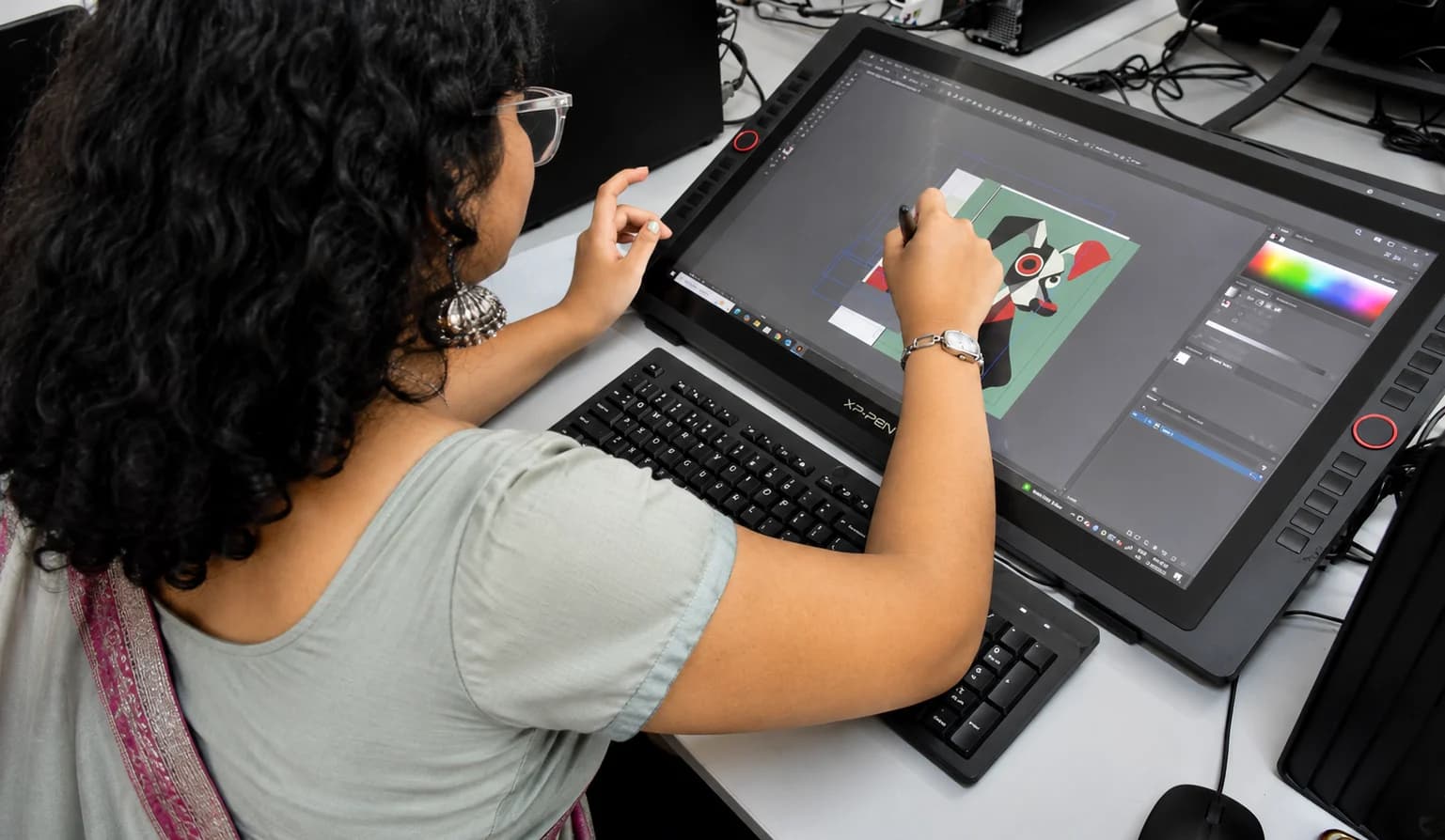 M.Des UI/UX Design students collaborating on a digital product