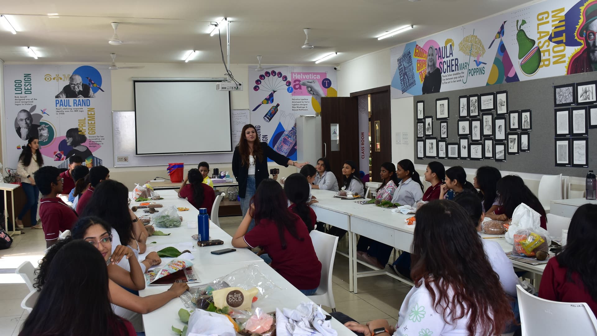 Classroom critique at Pune Design School