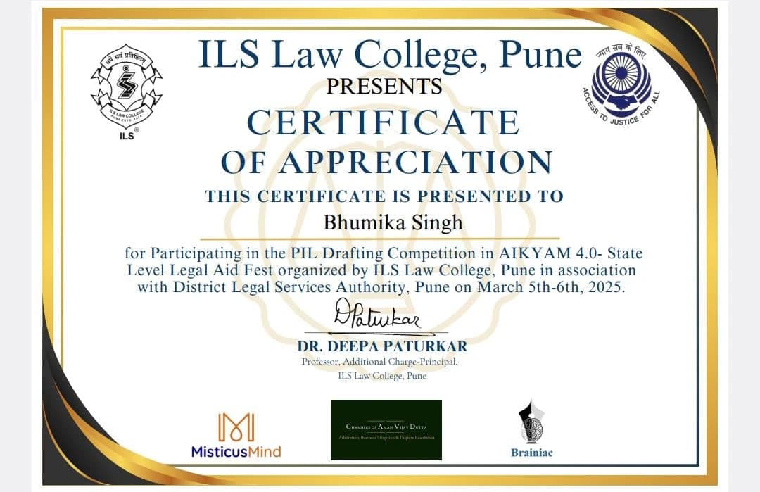 Certificate of Appreciation