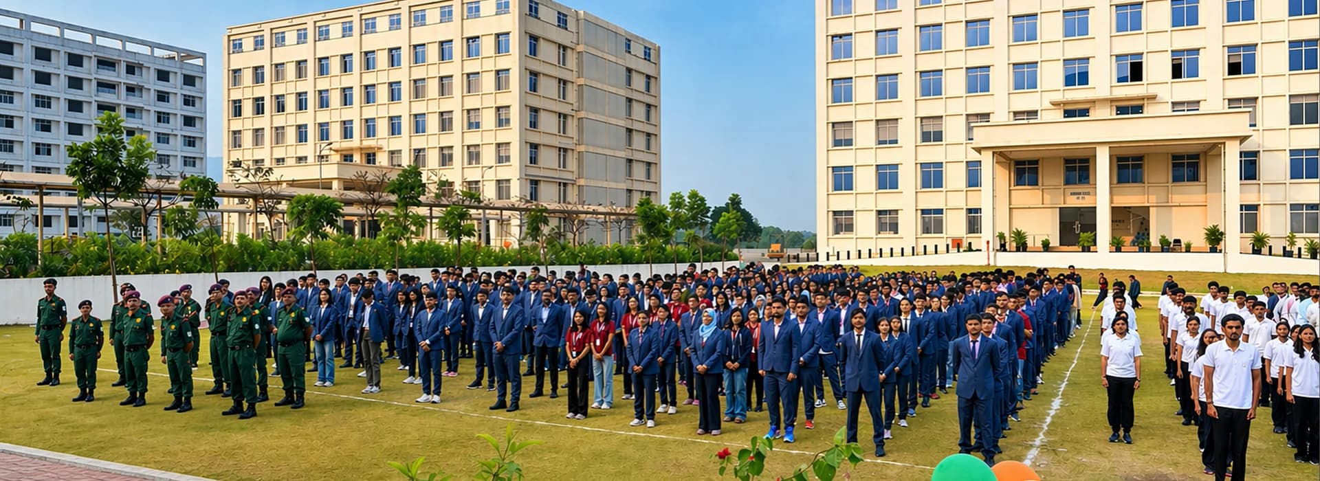 Students at Pimpri Chinchwad University campus