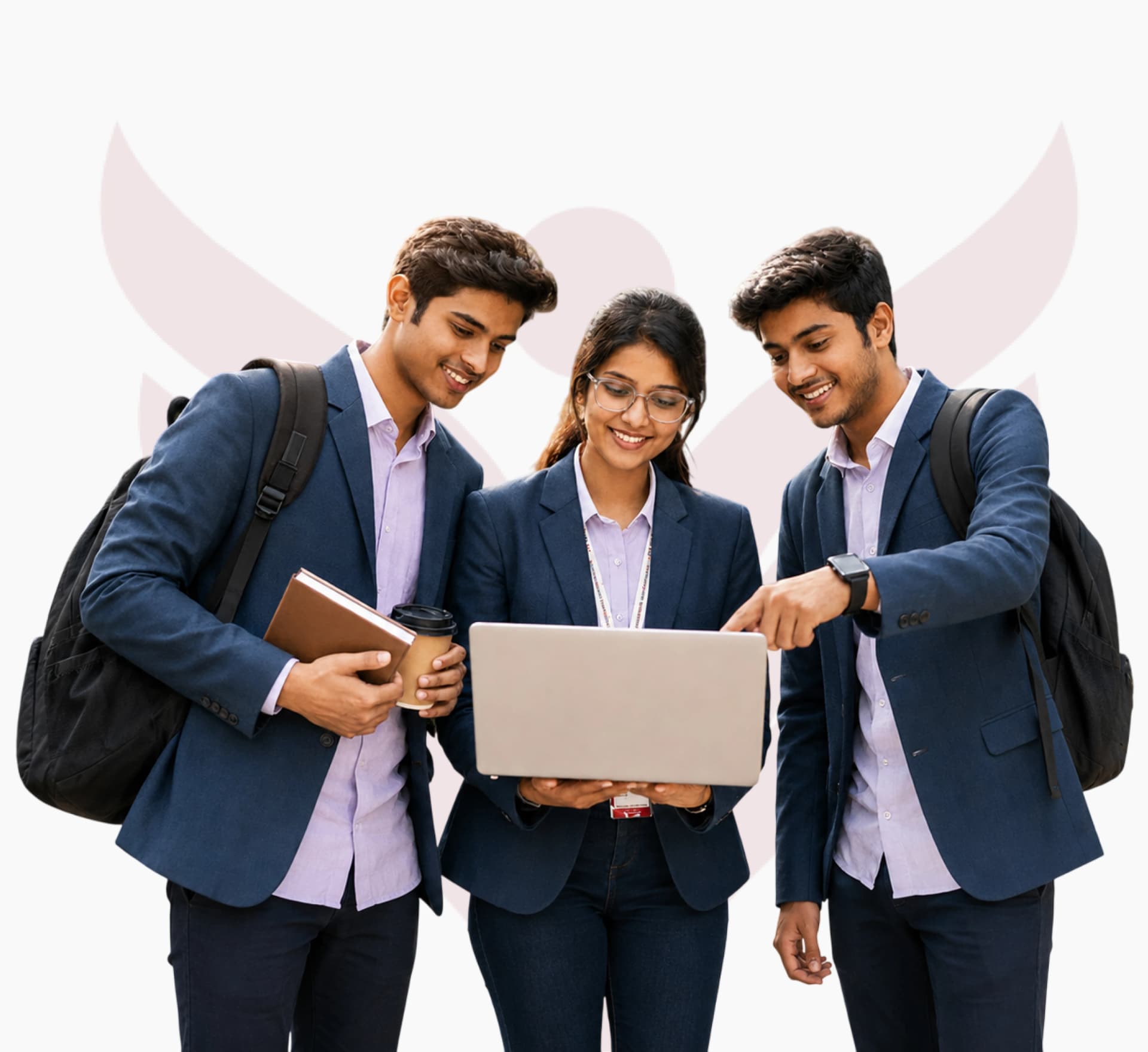 Students reviewing admission information together