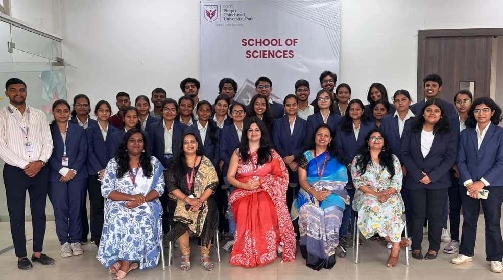 School of Sciences students and faculty at Pimpri Chinchwad University