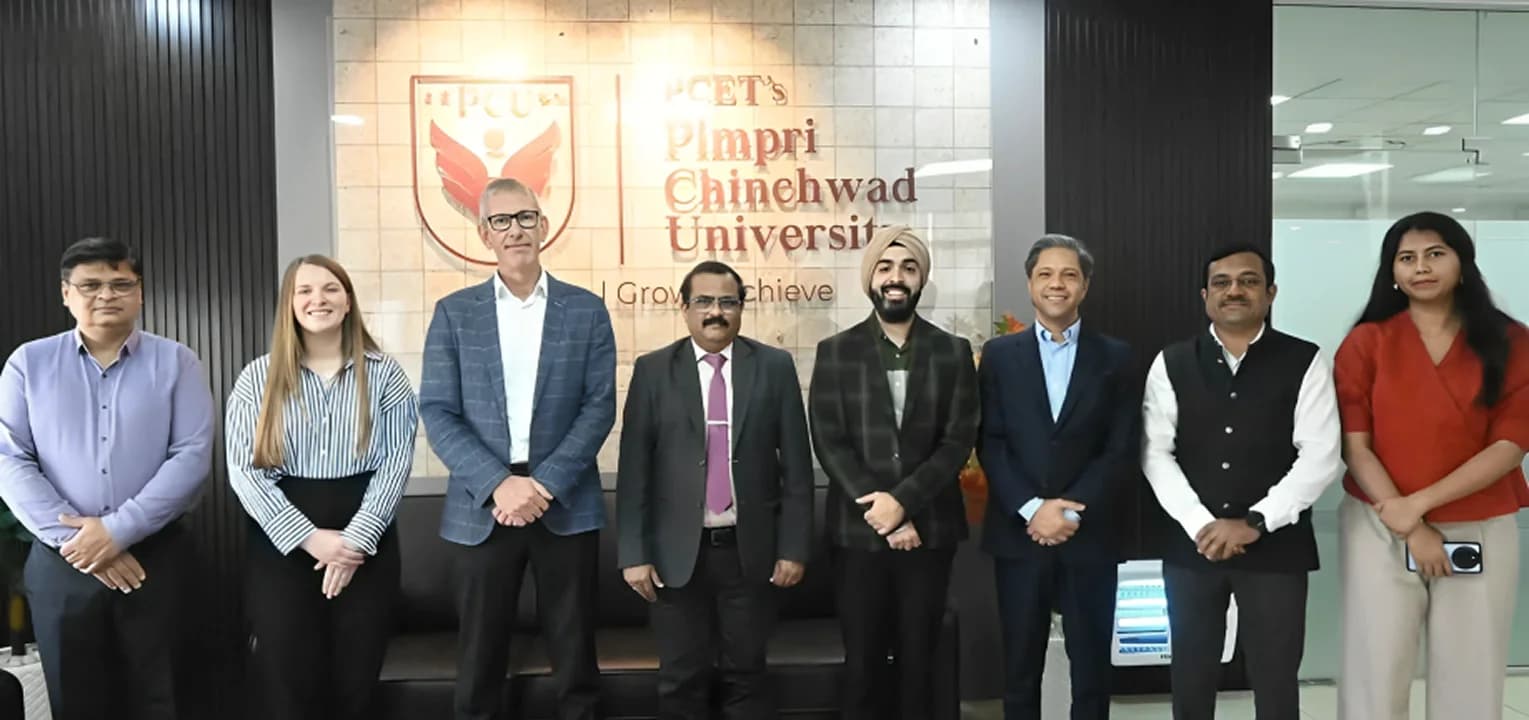 PCU Pune welcomed a delegation from the University of Worcester, UK, to enhance global academic collaboration and international partnerships. The delegation included Harkirat Sahni, Dr. Paulo Mora-Avila, Lauren Jack, and Dr. Nick Slade, strengthening India–UK education ties.