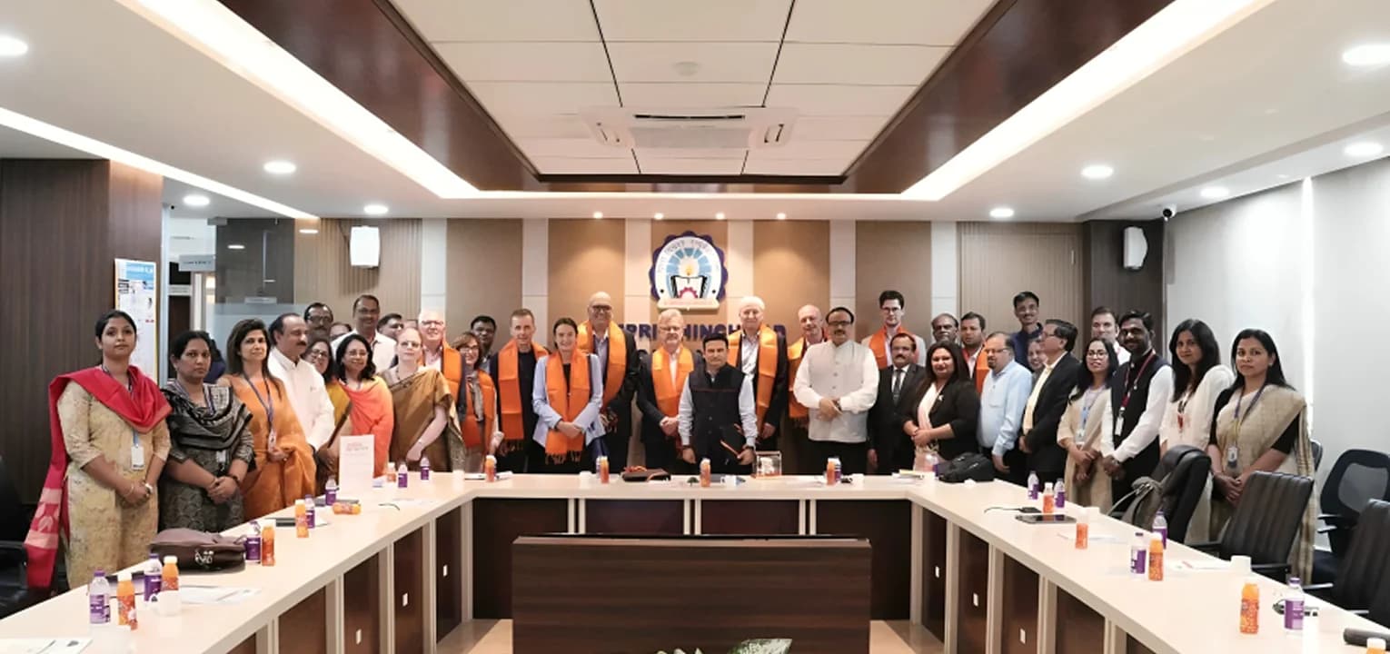 Pimpri Chinchwad University (PCU), under the Pimpri Chinchwad Education Trust (PCET), welcomed Dr. Frank Mentrup, Lord Mayor of Karlsruhe, Germany, along with his delegation. The visit highlights PCU’s commitment to strengthening India–Germany academic partnerships, fostering international research collaboration, and promoting global education opportunities.