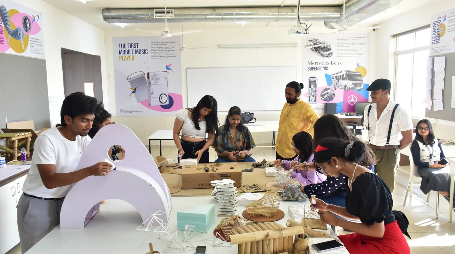 M.Des Interior & Space Design students working on advanced spatial design projects