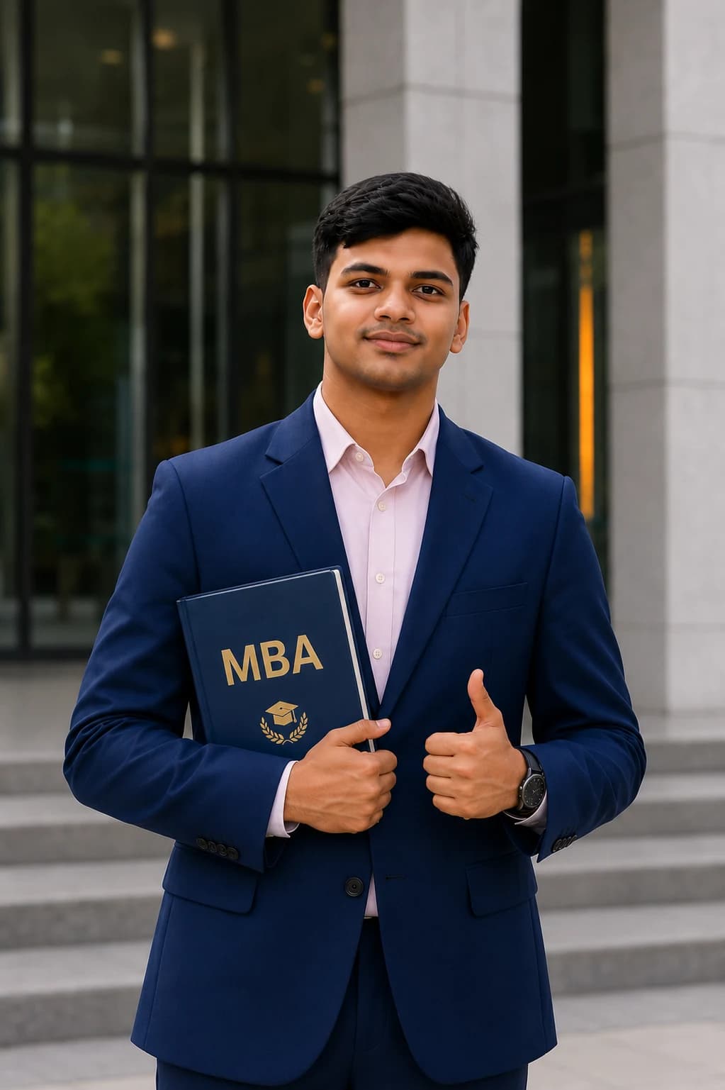 MBA student with programme materials at PCU