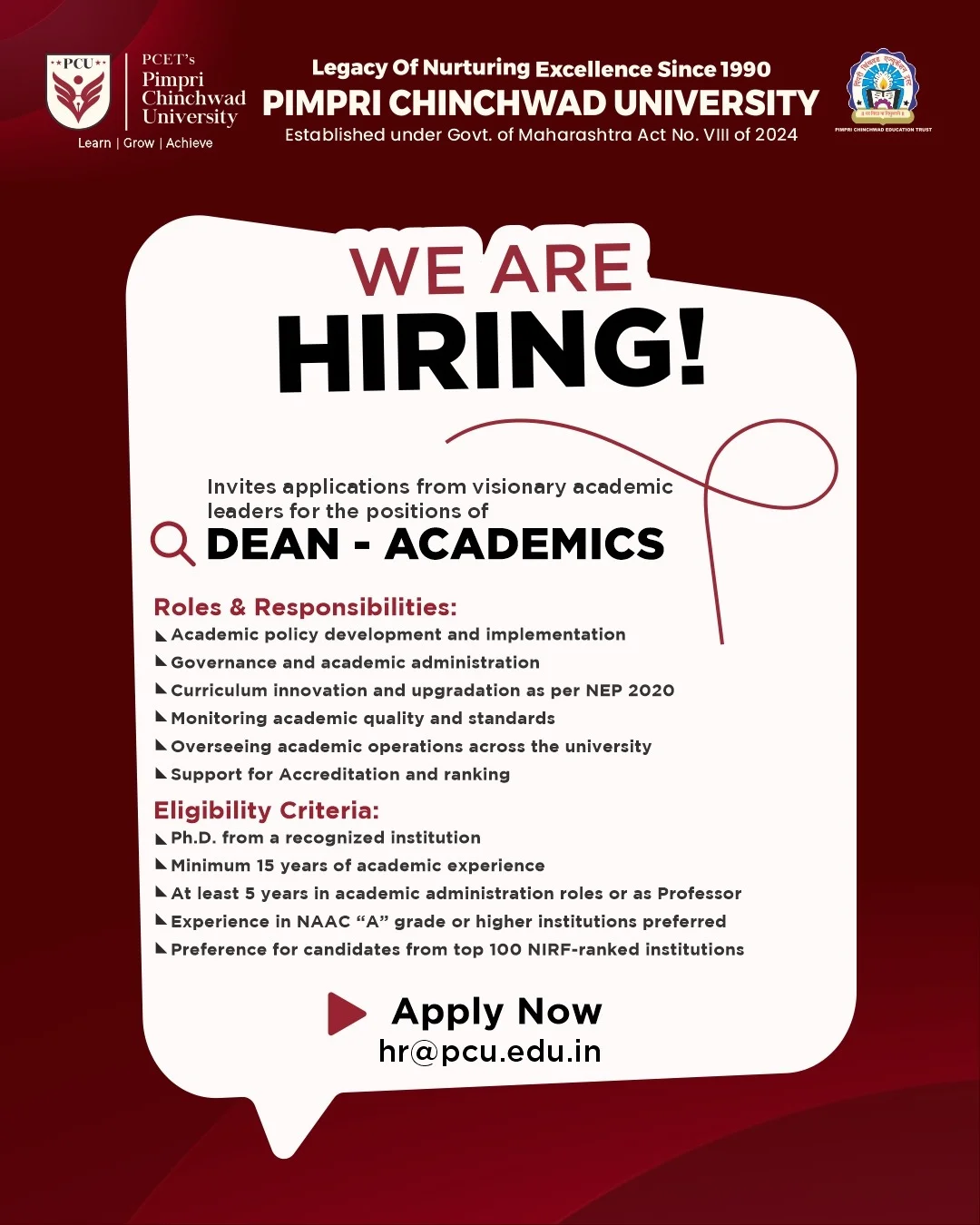 Career at PCU