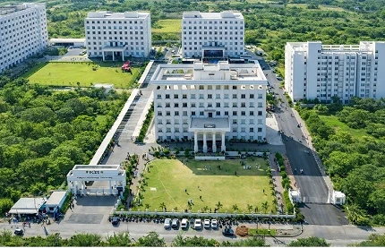 Students studying in the library at Pimpri Chinchwad University, Pune