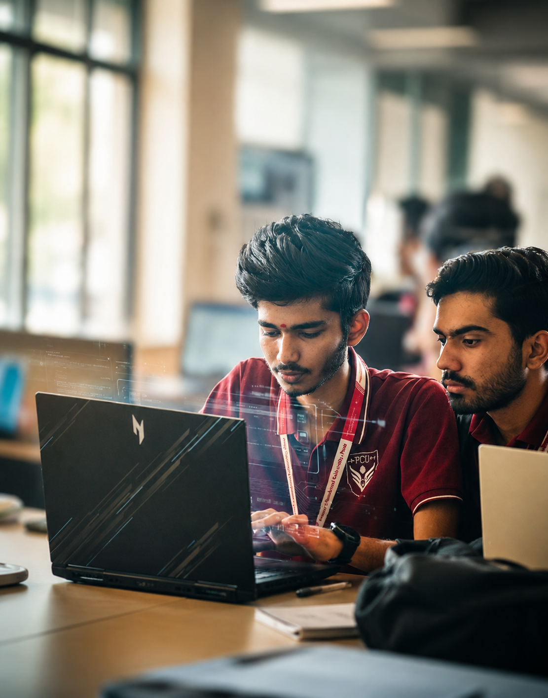 Ph.D. scholars collaborating on computing research