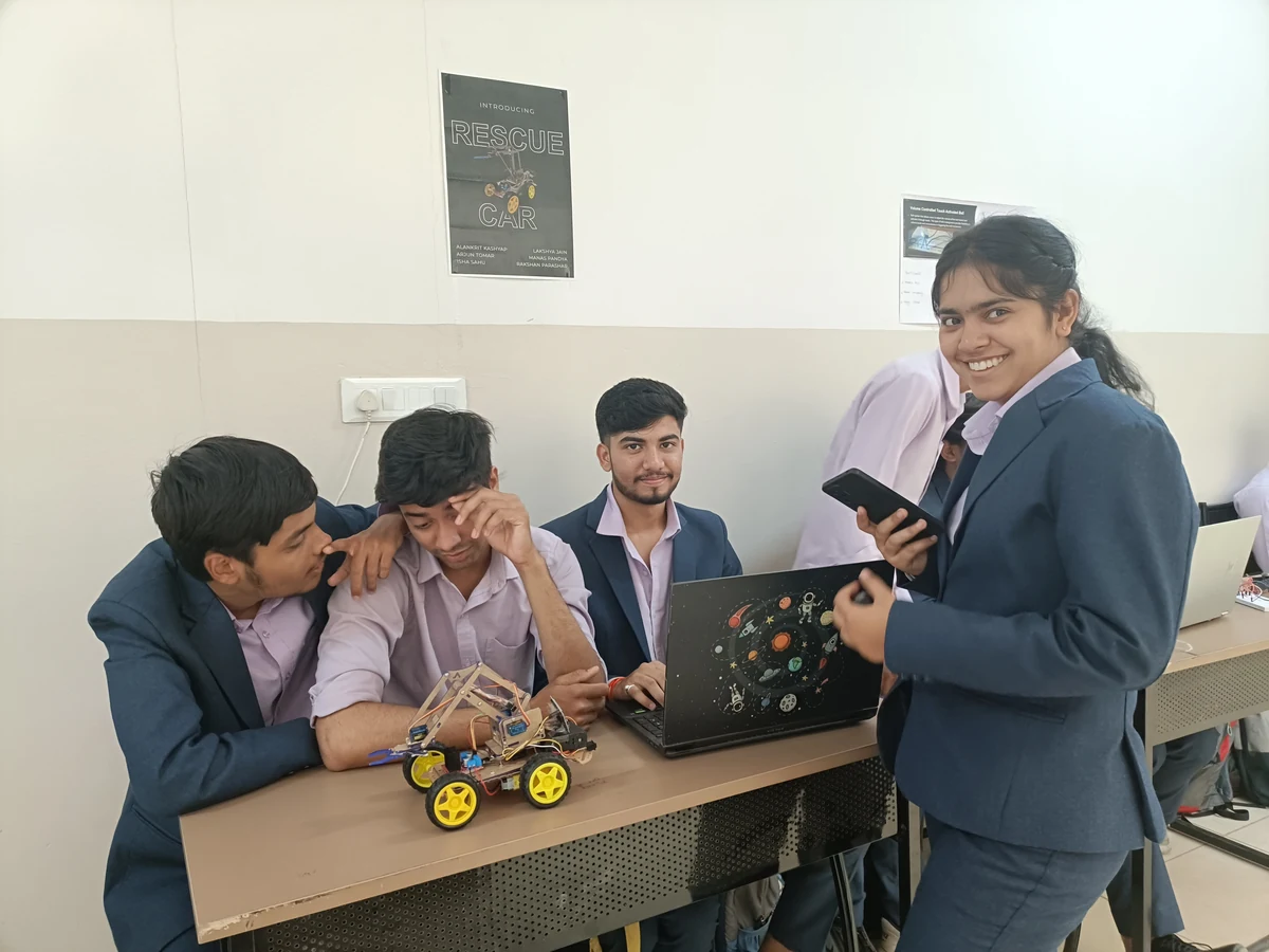 Ph.D. scholars collaborating on an engineering project